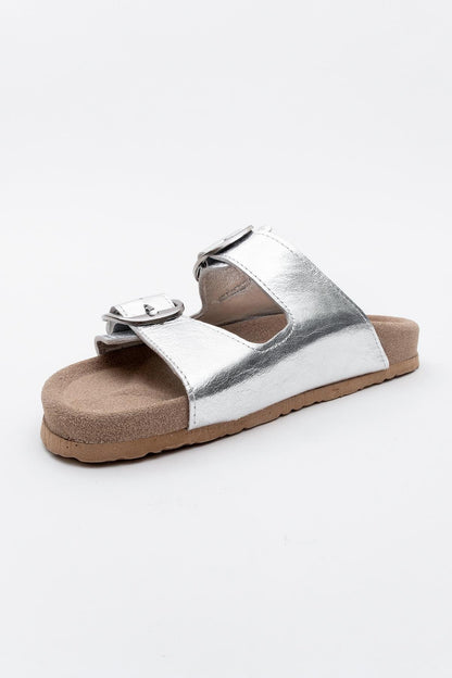 Ovesta - Silver Leather Slide Sandal (Women)