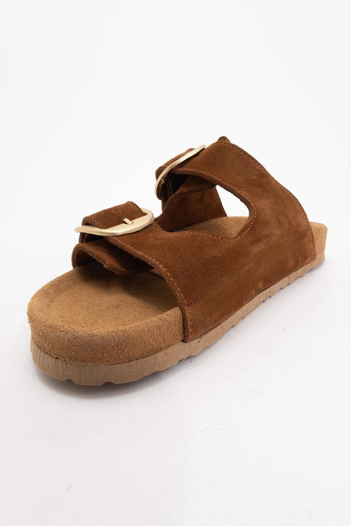 Ovesta - Cognac Brown Suede Leather Slide Sandal (Women)