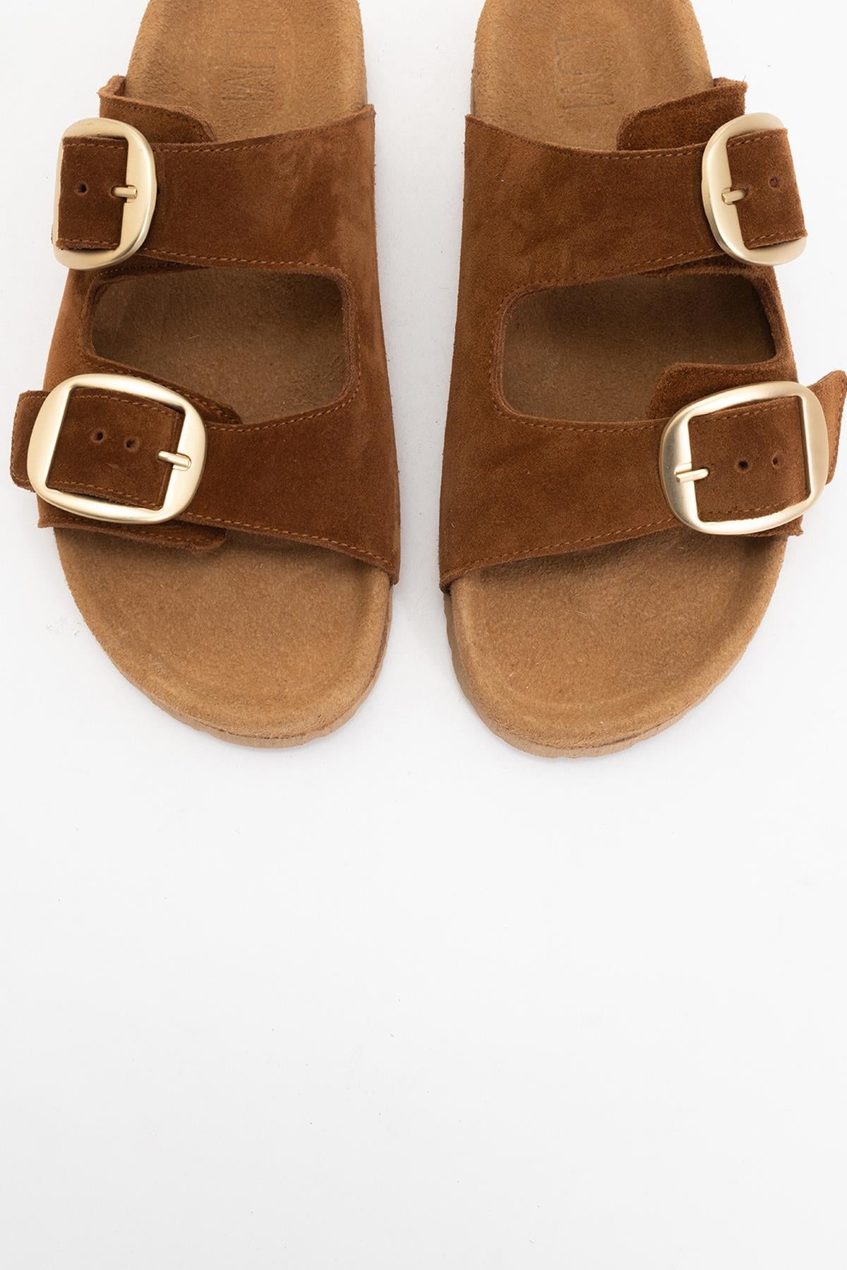 Ovesta - Cognac Brown Suede Leather Slide Sandal (Women)