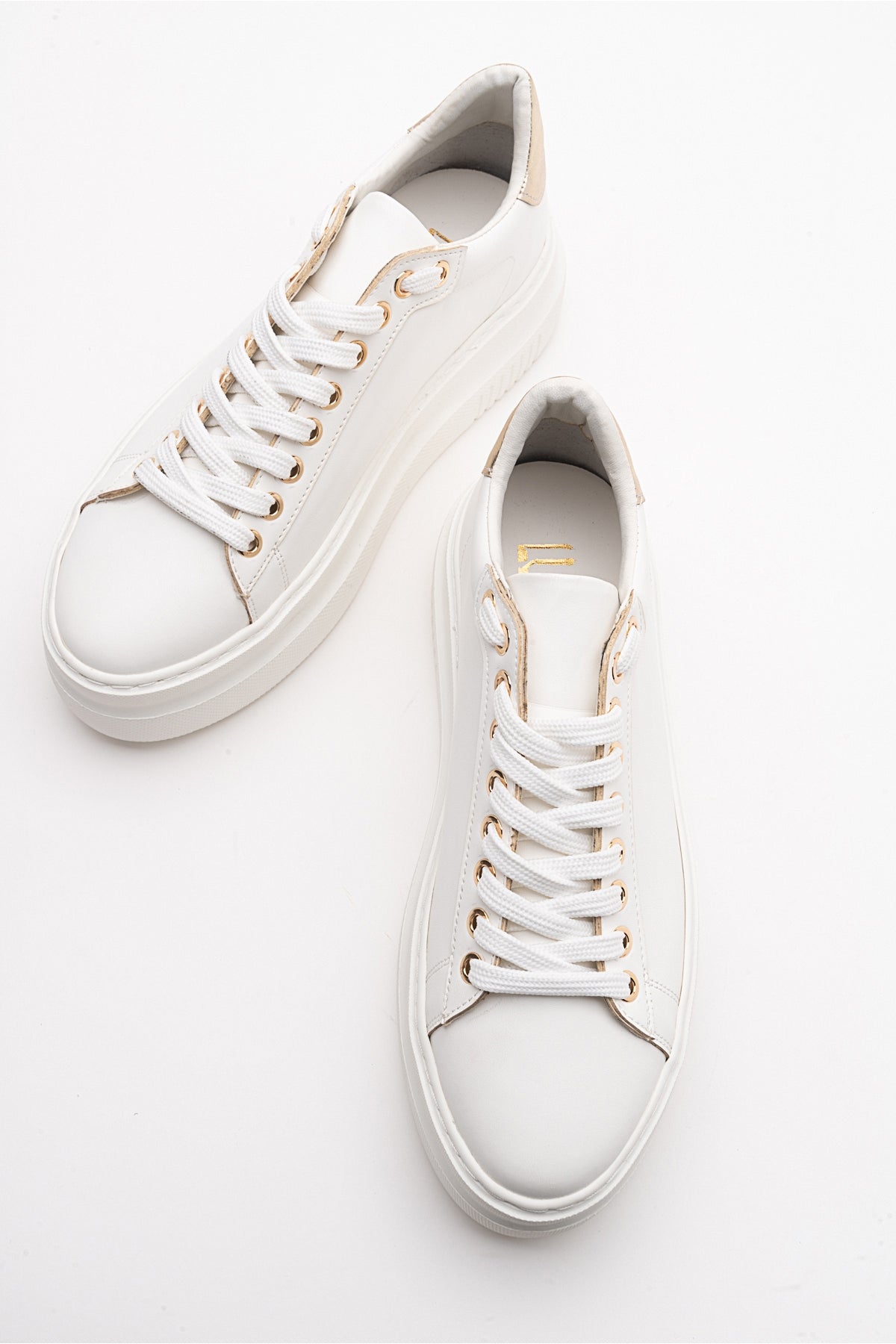 Violette - White Platform Sneakers