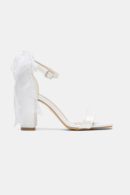 Evarose Bow Detail Block Heel Bridal Sandal
