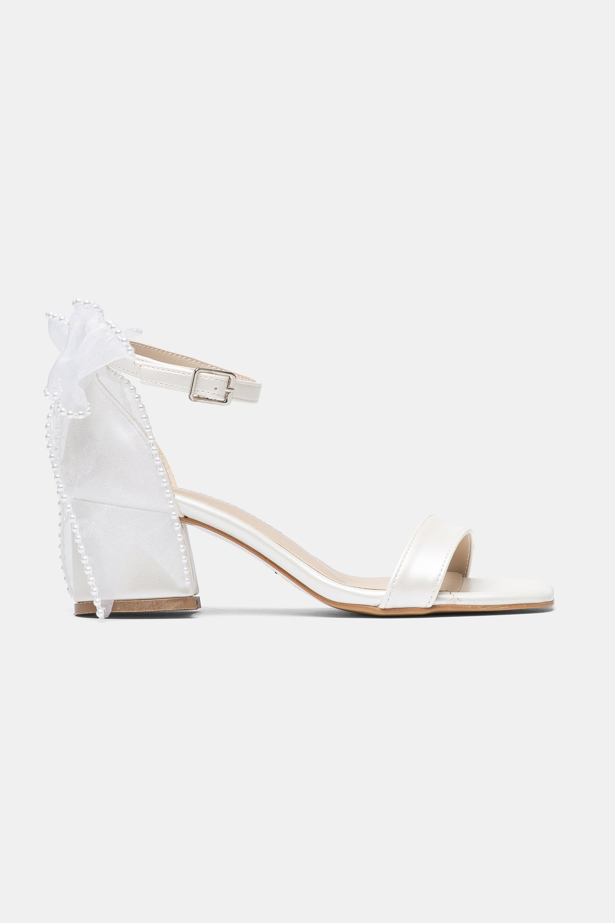 Floraya Open Toe Bow Detail Block Heel Bridal Sandals
