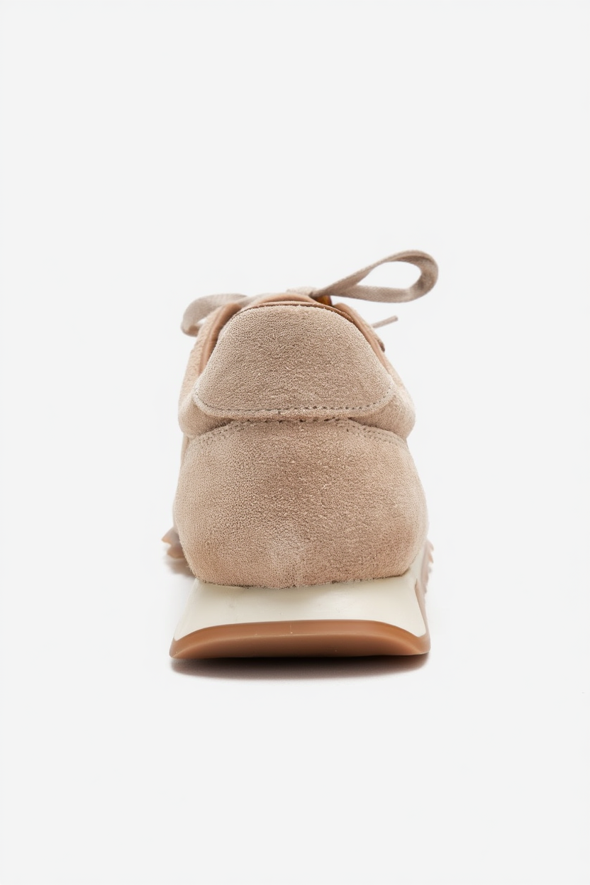 Brea - Zapatillas deportivas adornadas de ante beige (Mujer)