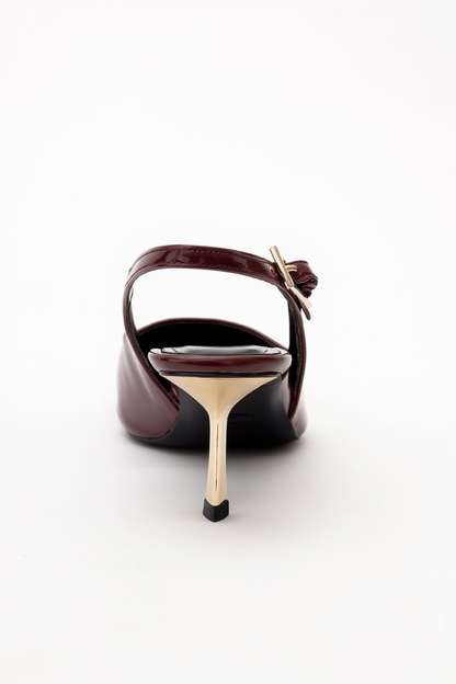 Arty - Burgundy Patent Pointed Toe Slingback Pump (Women)