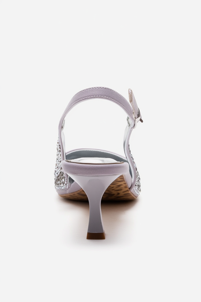 NELLA - Silver Jeweled Slingback Stiletto Pump (Women)