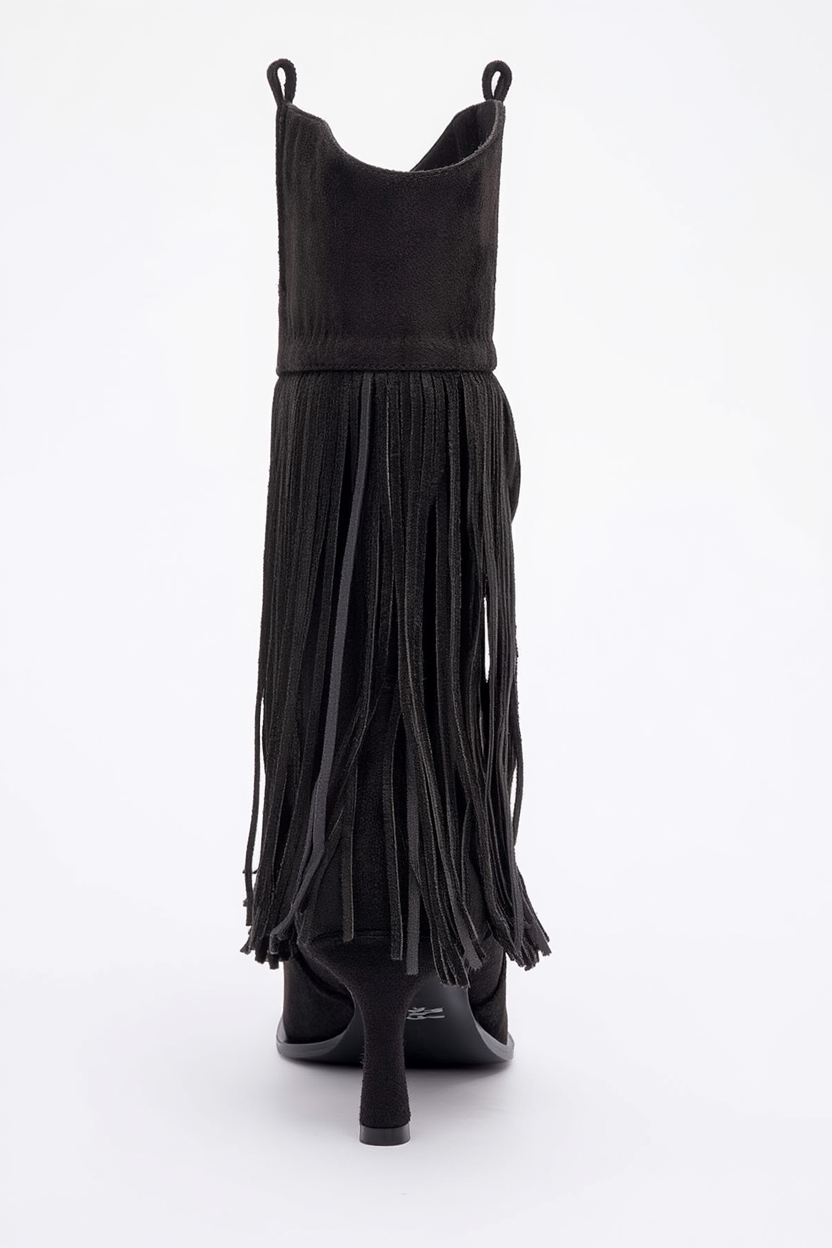 Gueras - Botín de punta con flecos negros (Mujer)