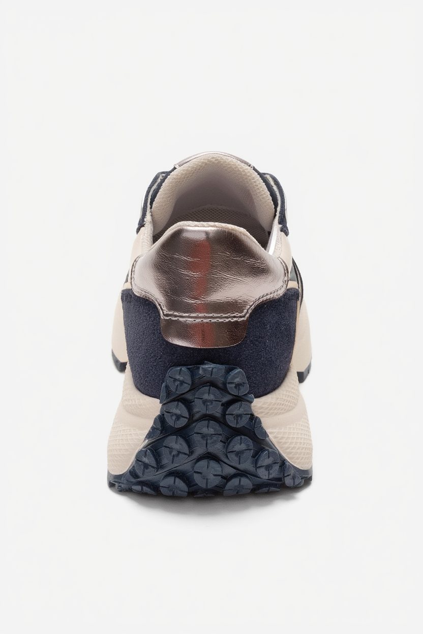 BIELLA - Navy Suede Genuine Leather Sneaker (Women)