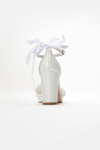 Vivienne - Ivory Back Bow Wedding Heel