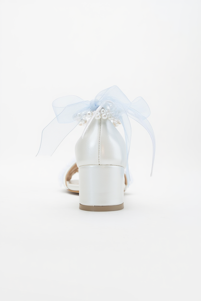 Jasmine - Sandalias de Novia de Encaje con Perlas