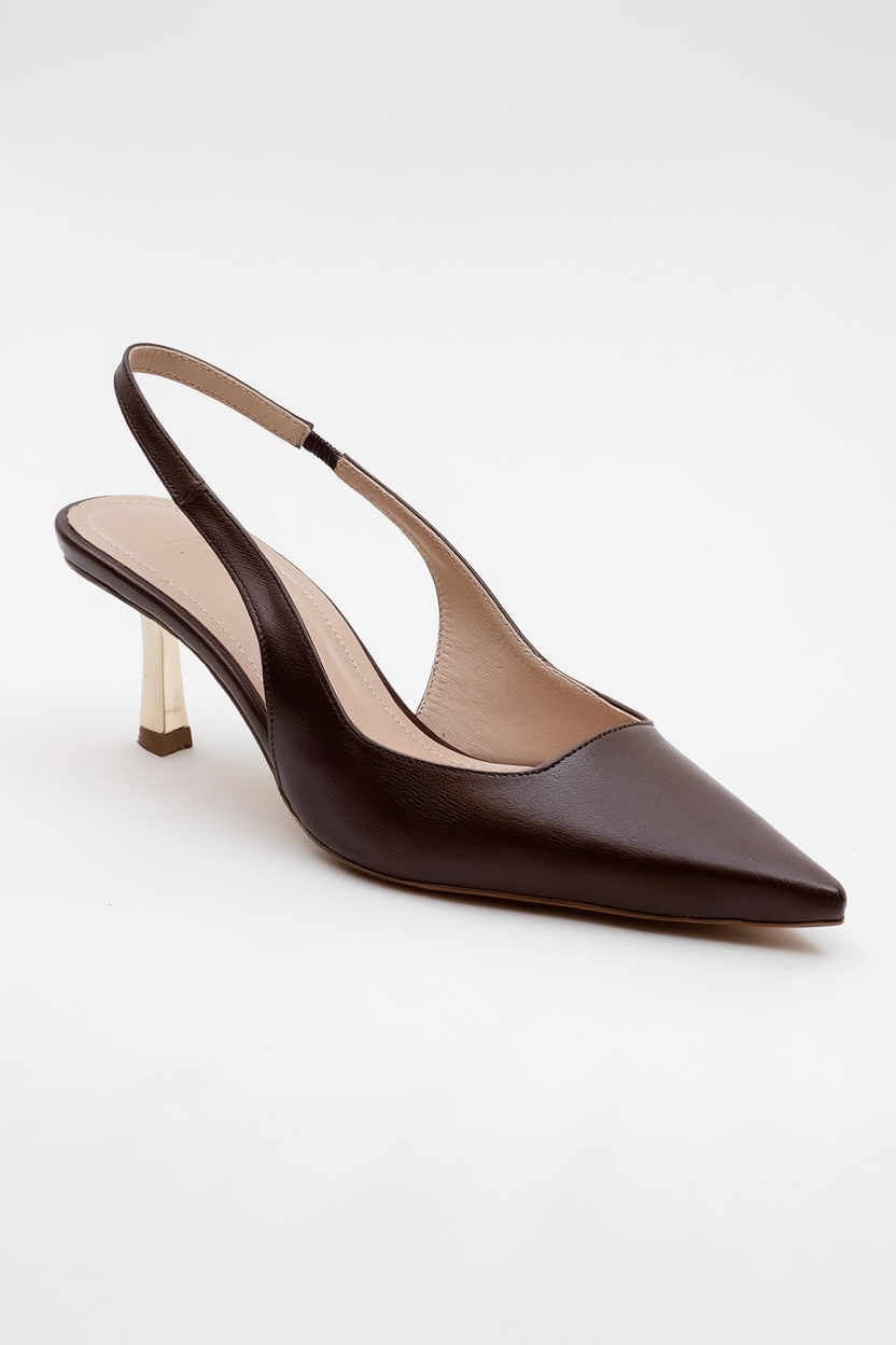 Marten - Stilettos sin talón de punta estrecha de color marrón (mujer)
