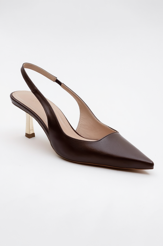 Marten - Stilettos sin talón de punta estrecha de color marrón (mujer)