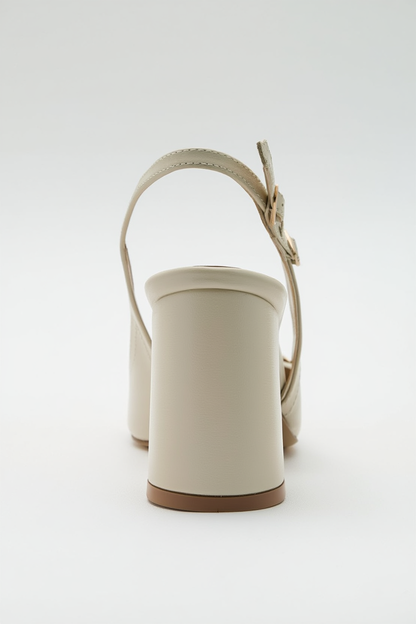 Forlev - Zapatos de tacón destalonados color beige (mujer)