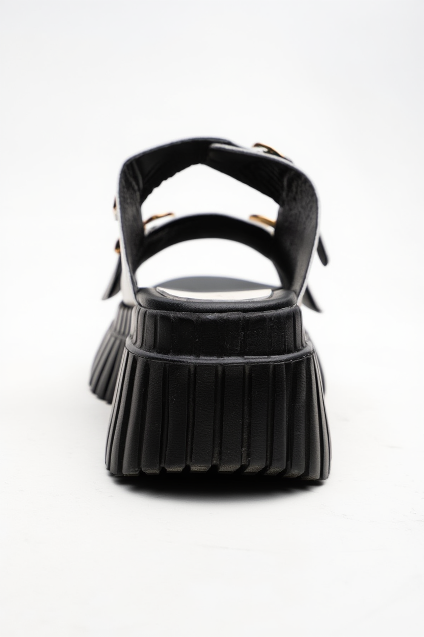 Joanes - Light Beige Leather Two-Strap Platform Sandal (Women)