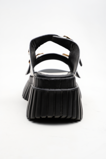 Joanes - Light Beige Leather Two-Strap Platform Sandal (Women)