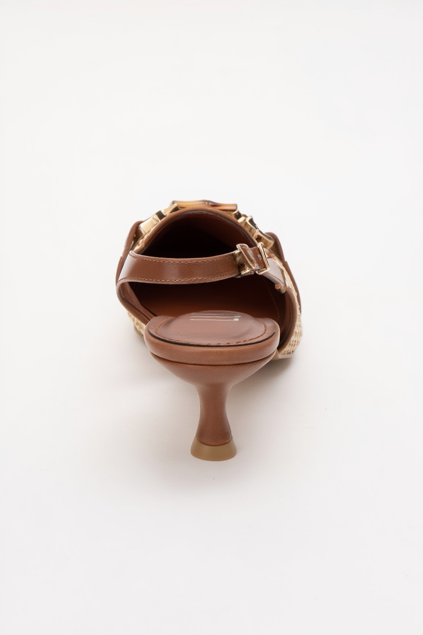 Osca - Zapatilla de Tacón Puntiaguda Cognac (Mujer)