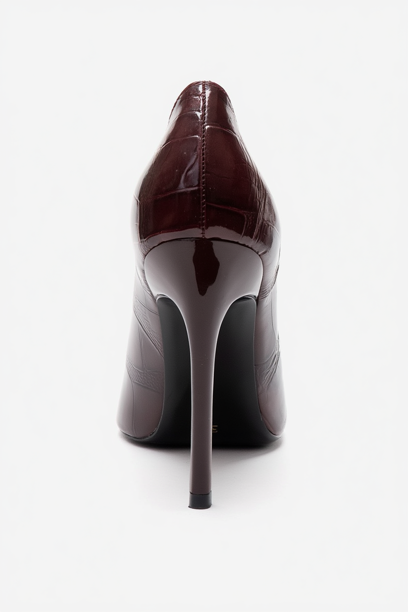 GUERNI - Burgundy Genuine Leather Stiletto Pump (Women)