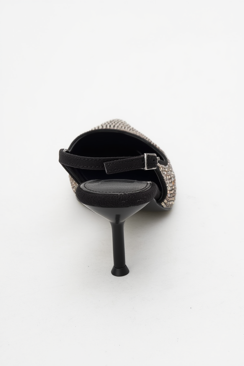 Novs - Zapato de noche tipo stiletto negro adornado (mujer)