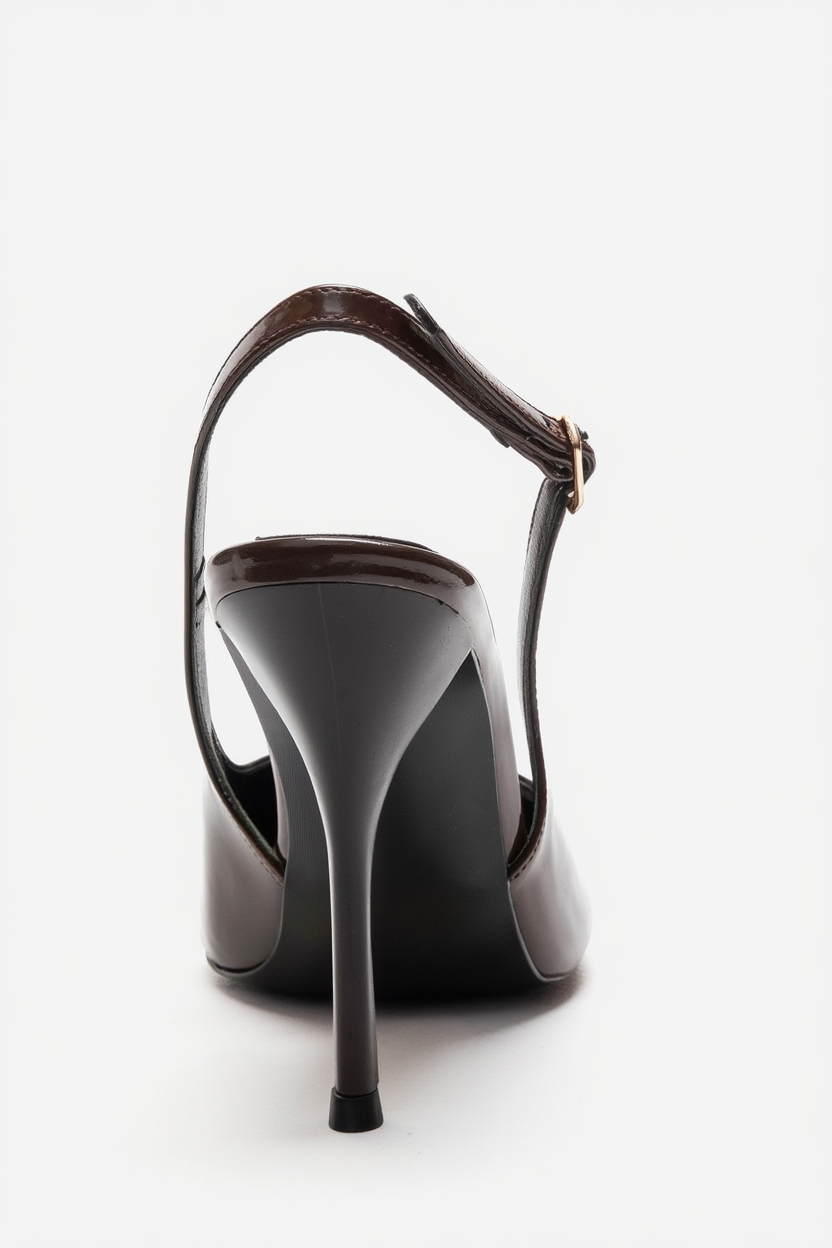 CANDY - Brown Genuine Leather Patent Pointed-Toe Stiletto Pump (Women)