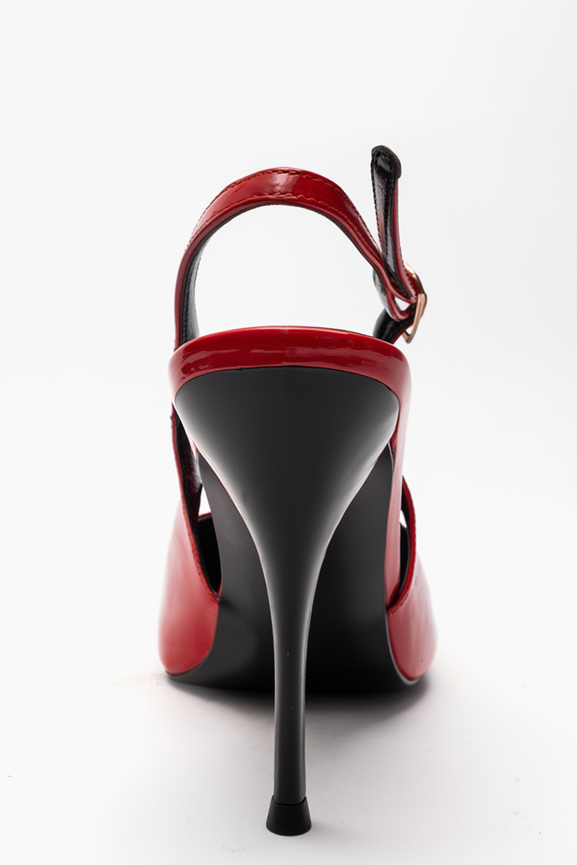 CANDY - Red Genuine Leather Patent Pointed-Toe Stiletto Pump (Women)