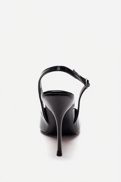 CANDY - Black Pointed Toe Slingback Stiletto Pump (Women)