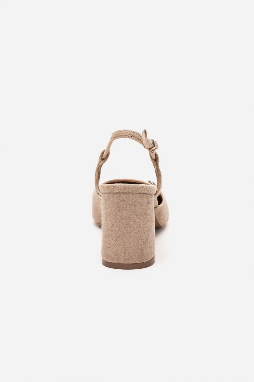 DESIA - Beige Block Heel Shoe (Women)