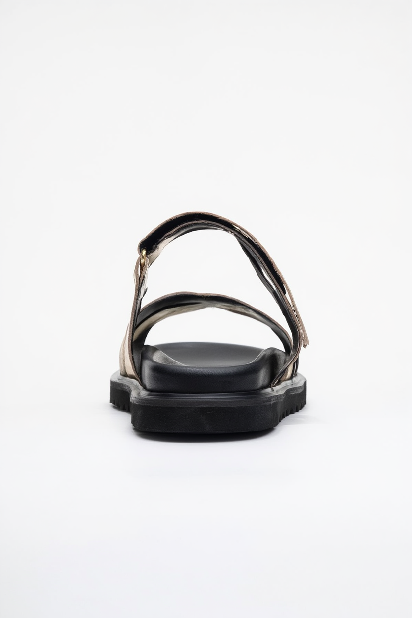 Sandalia Loana Gold Leather Slide (Mujer)