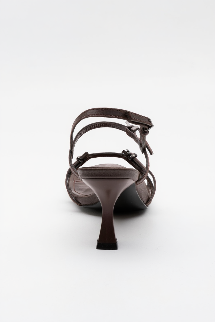 Nebel - Sandalia de Tacón Stiletto con Tiras Marrón (Mujer)