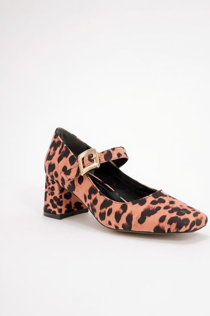 Dolva - Zapatos de tacón grueso Mary Jane con estampado de leopardo (Mujer)