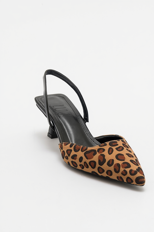 Over - Zapatilla de tacón de punta con estampado de leopardo (Mujer)