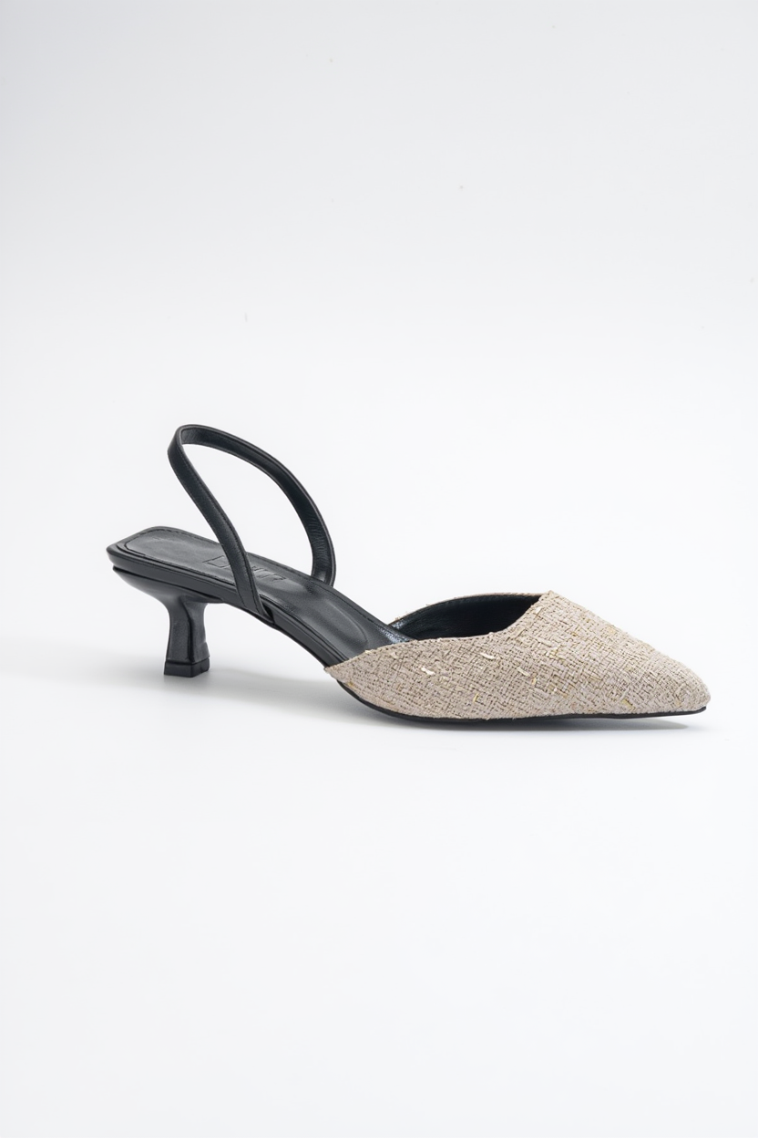 Over - Zapatos de tacón en punta de color beige (mujer)