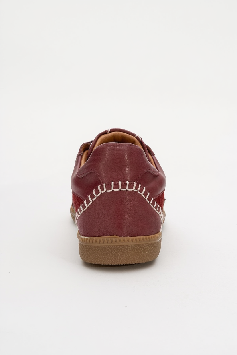 Perry - Zapatillas de cuero color borgoña (mujer)