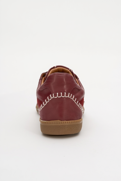 Perry - Zapatillas de cuero color borgoña (mujer)