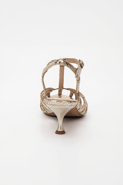 Felip - Sandalia dorada de tiras (Mujer)