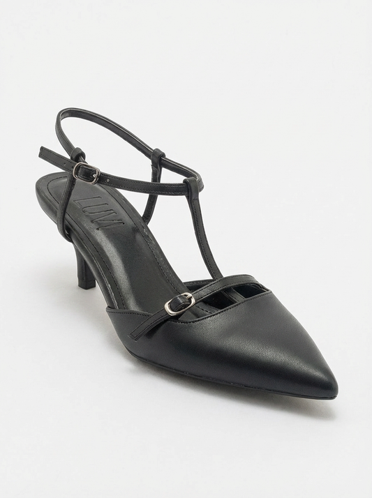 Frans - Zapatos de tacón de punta fina negros (Mujer)