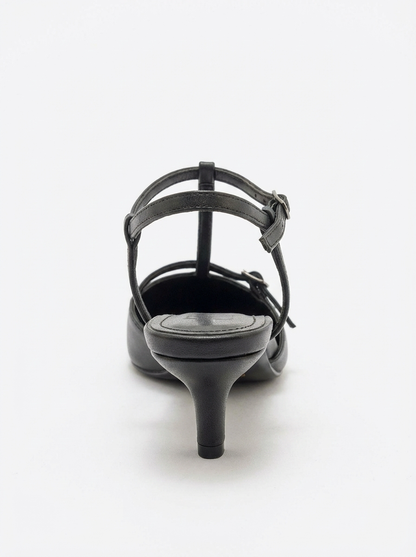 Frans - Zapatos de tacón de punta fina negros (Mujer)