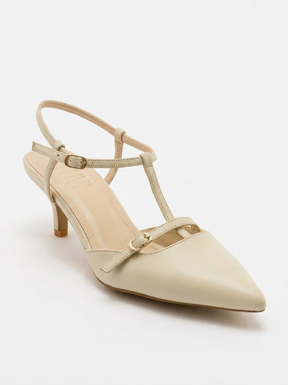 Frans - Beige Pointed Toe Pump (Women)