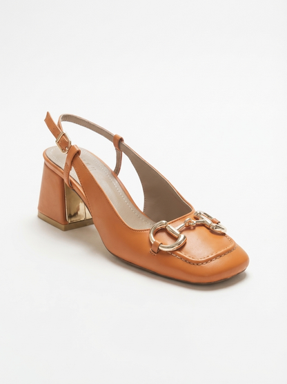 Karol - Zapatos de tacón de bloque naranjas (mujer)