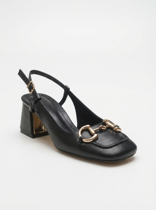 Karol - Zapatos de tacón de bloque negros (mujer)