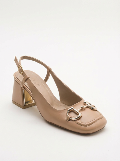 Karol - Zapatos de tacón de bloque beige (Mujer)