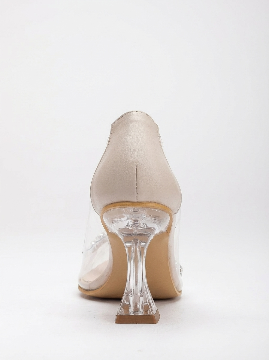 Cinderella - Zapatos de tacón transparentes beige