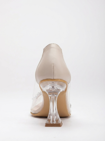 Cinderella - Zapatos de tacón transparentes beige