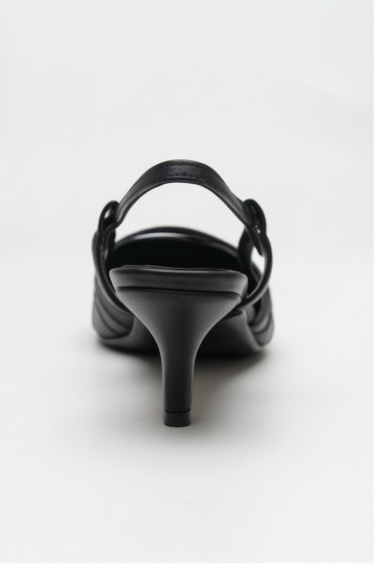 Goodge - Zapatos de tacón de punta fina con tira trasera negros (Mujer)