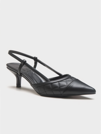 Goodge - Zapatos de tacón de punta fina con tira trasera negros (Mujer)