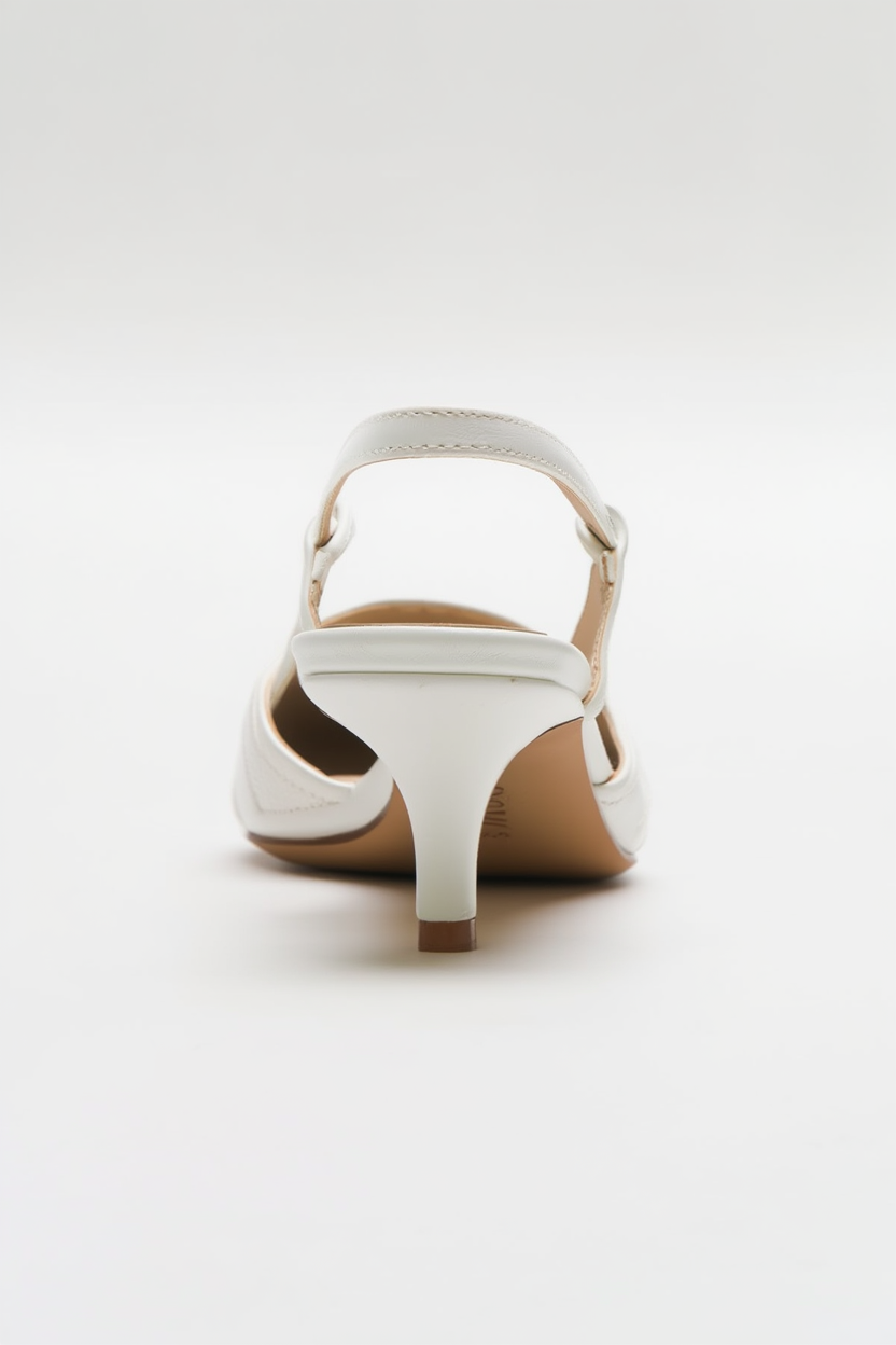 Goodge - Zapatos de tacón de punta con tira trasera blancos (Mujer)