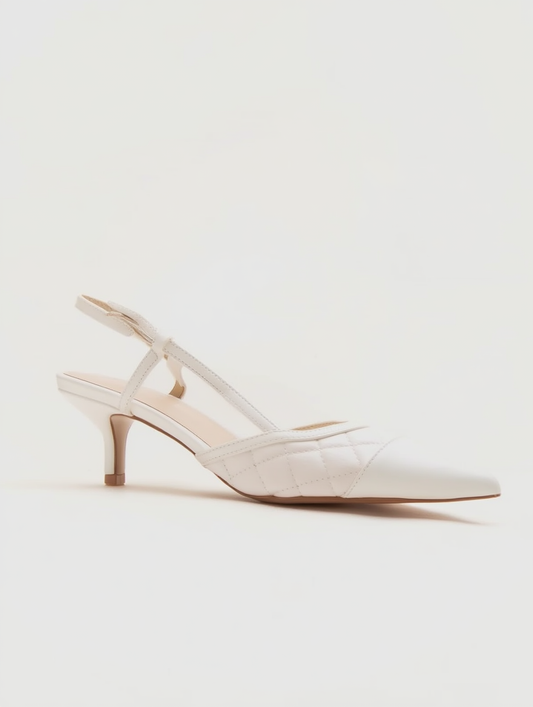 Goodge - Zapatos de tacón de punta con tira trasera blancos (Mujer)