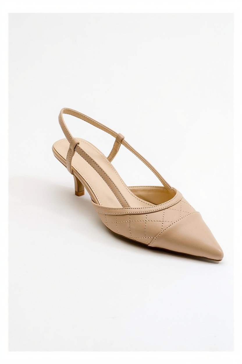 Goodge - Zapatos de tacón destalonados con punta fina color nude (Mujer)