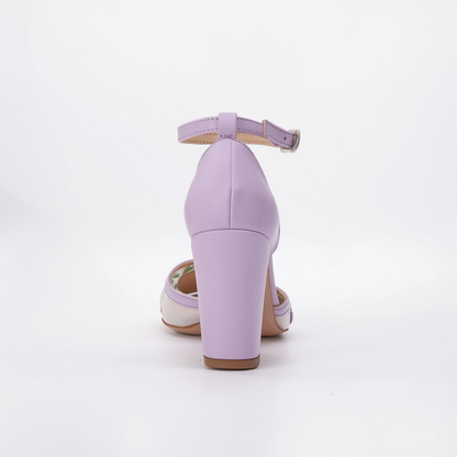 Lorraine - Zapatos de boda de encaje floral lavanda