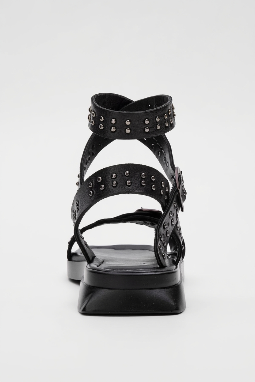 Carril - Sandalia de Cuero Negra (Mujer)