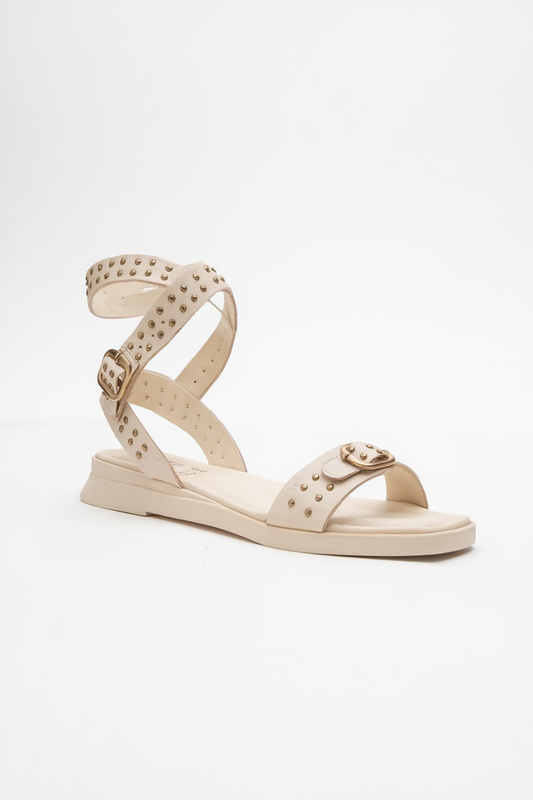 Carril - Sandalia de piel beige (Mujer)