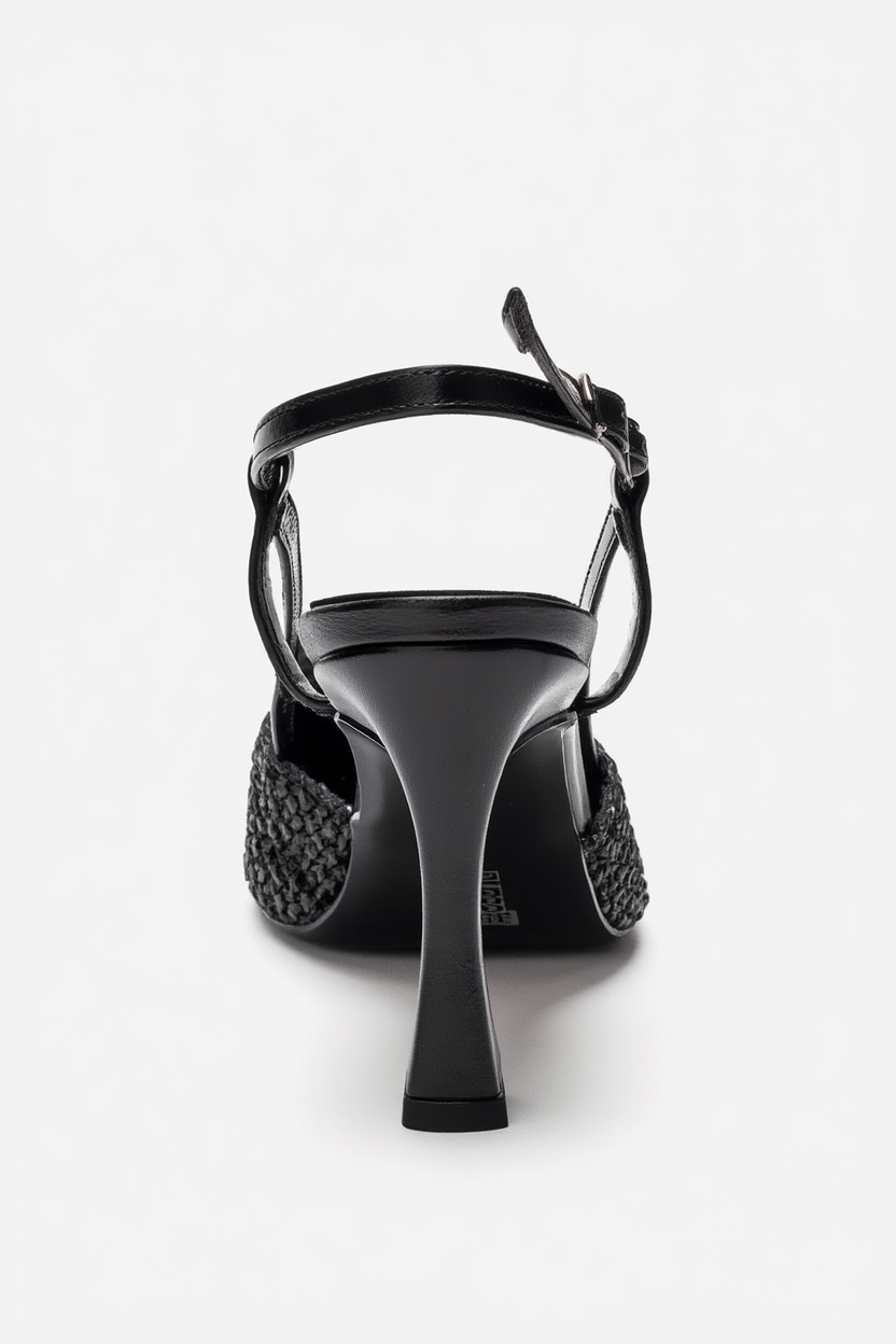 Levia - Zapatilla de tacón de aguja con textura tejida y detalle de accesorio (Mujer)